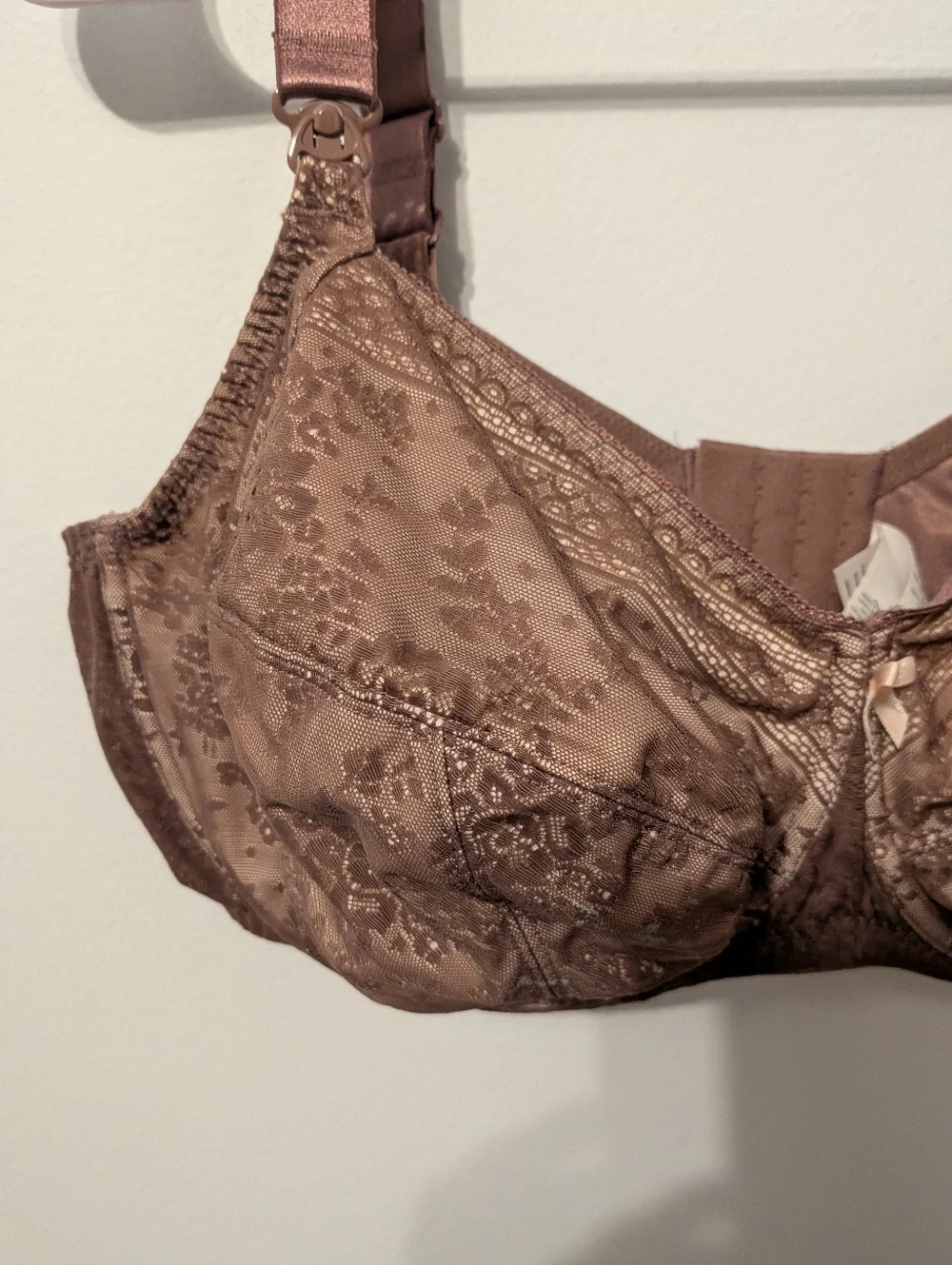 Anita Maternity Fleur Pink Floral Lace Underwire Nursing Bra Size 42H
